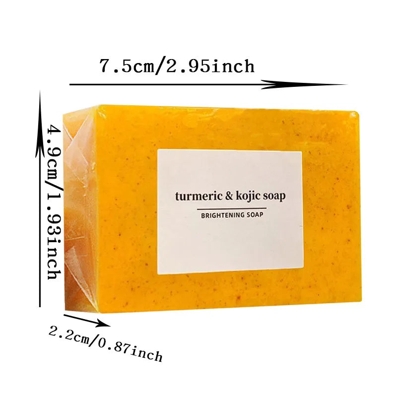 100g Turmeric & Kojic Acid Soap, Whitening, Anti-aging, Moisturizing Handmade Soap for Face & Body, Dark Spot & Acne Treatment