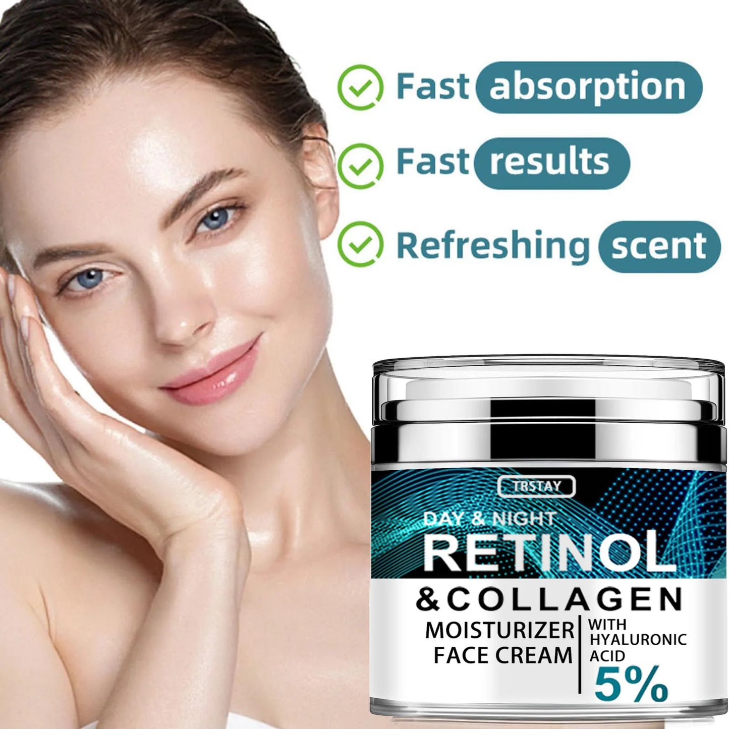Collagen Cream for Face with Retinol and Hyaluronic Acid