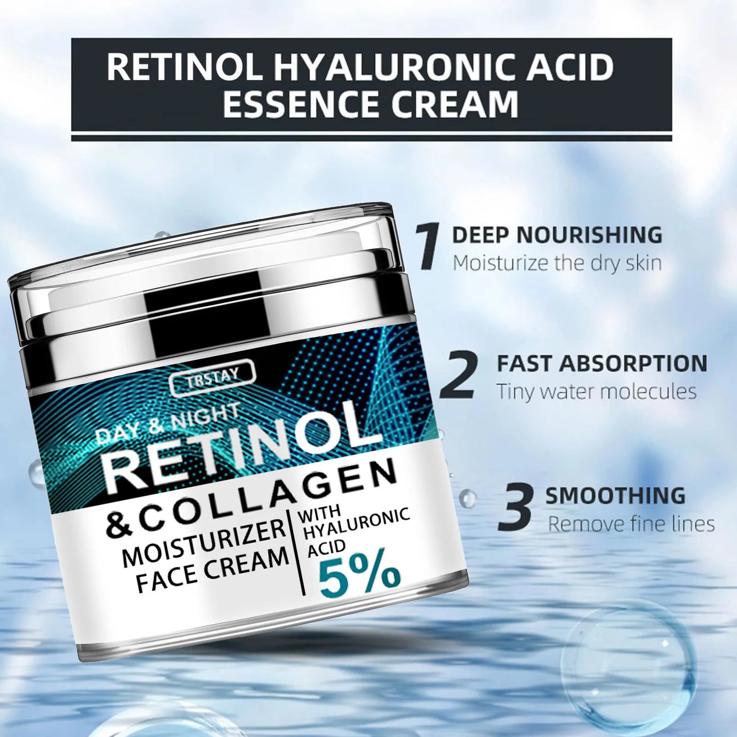 Collagen Cream for Face with Retinol and Hyaluronic Acid